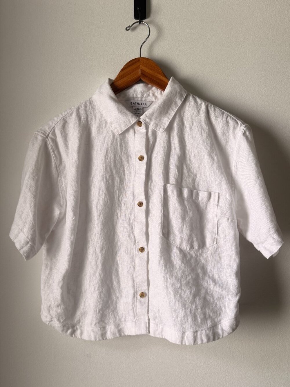 Athleta Retreat Linen Short Sleeve Shirt